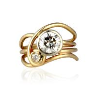 Zirkonia Messing Finger Ring, Geometrisches Muster, goldfarben plattiert, verschiedene Größen vorhanden & Micro pave Zirkonia & für Frau & hohl, 10mm, Größe:6-10, verkauft von PC