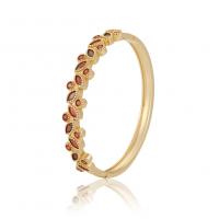 Brass Bangle, gold color plated, Adjustable & micro pave cubic zirconia & for woman 