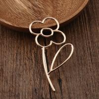 Zinc Alloy Jewelry Brooch, Flower, gold color plated, for woman & hollow 