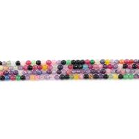Окрашенная мраморные шарики, окрашенный мрамор, Круглая, полированный, DIY & граненый, разноцветный, 4mm, Приблизительно 90ПК/Strand, продается Strand