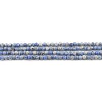 Abalorio Con Manchas Azules, Punto azul, Esférico, pulido, Bricolaje & facetas, azul, 4mm, aproximado 90PCs/Sarta, Vendido por Sarta