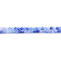 Regenbogen Jade, rund, poliert, DIY, blau, 6mm, ca. 62PCs/Strang, verkauft von Strang