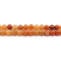 Roter Aventurin Perlen, rund, poliert, DIY & verschiedene Größen vorhanden, orange, Länge:ca. 38 cm, verkauft von Strang