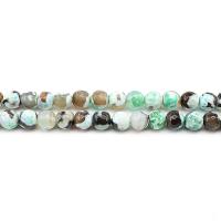 Natürliche Feuerachat Perlen, rund, poliert, DIY & verschiedene Größen vorhanden & facettierte, grün, Länge:ca. 38 cm, verkauft von Strang
