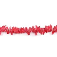 Elektrophorese Plating Quarz Perlen, Klarer Quarz, Unregelmäßige, plattiert, DIY & verschiedene Größen vorhanden, rot, Länge:ca. 38 cm, verkauft von Strang