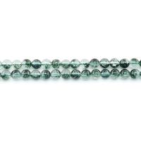 Gefärbte Quarz Perlen, Klarer Quarz, rund, DIY & verschiedene Größen vorhanden, grün, Länge:ca. 38 cm, verkauft von Strang