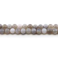 Natürliche Streifen Achat Perlen, rund, poliert, DIY & verschiedene Größen vorhanden, grau, Länge:ca. 38 cm, verkauft von Strang