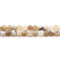 Natürliche Streifen Achat Perlen, rund, poliert, DIY & verschiedene Größen vorhanden & satiniert, gemischte Farben, Länge:ca. 38 cm, verkauft von Strang