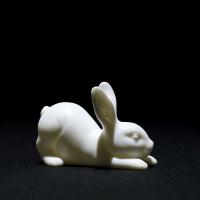 Porcelana blanca decoración de arte, Conejo, hecho a mano, para el hogar y la oficina & Sostenible, 80x45x55mm, Vendido por UD