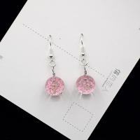 Glass Drop Earring, with Dried Flower & for woman 12mm 