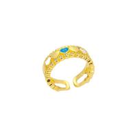 Cubic Zirconia Micro Pave Brass Finger Ring, 18K gold plated, Adjustable & micro pave cubic zirconia & for woman 