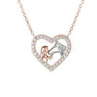 Zinc Alloy Cubic Zirconia Necklace, with 1.97inch extender chain, Heart, plated, fashion jewelry & micro pave cubic zirconia & for woman Approx 17.72 Inch 