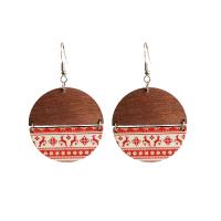 Wood Drop Earring, with Iron, fashion jewelry & for woman 62mm 