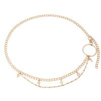 Zinc Alloy Waist Chain, plated, for woman & with rhinestone, golden cm, 30 cm 