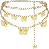 Zinc Alloy Waist Chain, Butterfly, multilayer & for woman & hollow cm, 35 cm, 70 cm 