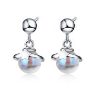 Brass Drop Earring, platinum color plated, fashion jewelry & for woman, 14mm 