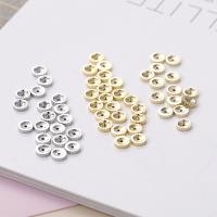 Brass Spacer Beads, Flat Round, plated, DIY 6mm, Approx 
