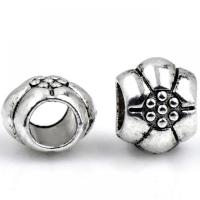 Zinc Alloy European Beads, Flower, silver color plated, DIY Approx 