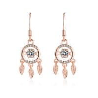 Dream Catcher Earring, Brass, plated, fashion jewelry & micro pave cubic zirconia & for woman 
