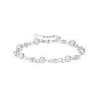 Bracelets en laiton, avec 4cm chaînes de rallonge, étoile, Placage de couleur argentée, bijoux de mode & réglable & pour femme, argent Environ 17 cm, Vendu par PC