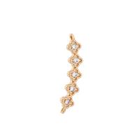 Cubic Zirconia Micro Pave Brass Connector, gold color plated, with cubic zirconia, gold 