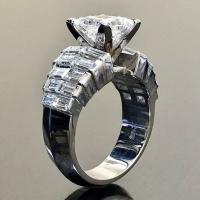 Кубическое цирконовое латунное кольцо, Латунь, Геометрический узор, покрытый платиной, разный размер для выбора & инкрустированное микро кубического циркония & Женский, 8mm, размер:6-10, продается PC
