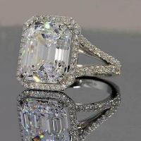 Zirkonia Messing Finger Ring, Geometrisches Muster, platiniert, verschiedene Größen vorhanden & Micro pave Zirkonia & für Frau, 10x12mm, Größe:6-10, verkauft von PC