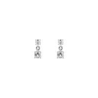 Zinc Alloy Rhinestone Drop Earring, platinum color plated, for woman & with rhinestone 