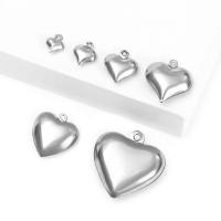 Stainless Steel Heart Pendants, 304 Stainless Steel, DIY & machine polishing original color 