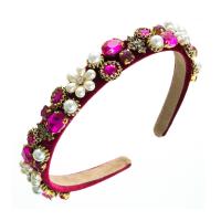 Hair Bands, Cloth, with ABS Plastic Pearl & Zinc Alloy, fashion jewelry & for woman & with glass rhinestone 