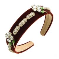 Hair Bands, Cloth, with Zinc Alloy, fashion jewelry & for woman & with glass rhinestone & with rhinestone 