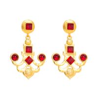 Zinc Alloy Rhinestone Drop Earring, with Resin Rhinestone, gold color plated, fashion jewelry & for woman 