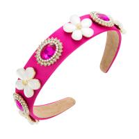 Hair Bands, Cloth, with ABS Plastic Pearl & Resin, fashion jewelry & for woman & with glass rhinestone 