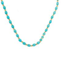 Turquoise Jewelry Necklace, with Titanium Steel, with 5cm extender chain, fashion jewelry & for woman cm 