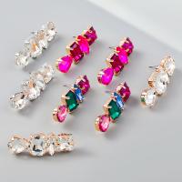 Zinc Alloy Rhinestone Drop Earring, plated, fashion jewelry & for woman & with glass rhinestone 