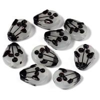 Handgefertigte Lampwork Perlen, Tropfen, DIY, schwarz, 22x17mm, verkauft von Tasche