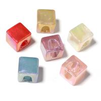 Acryl Schmuck Perlen, Quadrat, DIY, gemischte Farben, 14mm, ca. 10PCs/Tasche, verkauft von Tasche