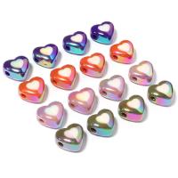 Perles acryliques plaquée, Acrylique, coeur, Placage, DIY, plus de couleurs à choisir Environ Vendu par sac