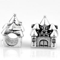 Zinc Alloy European Beads, House, silver color plated, DIY Approx 