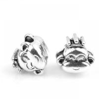 Zinc Alloy European Beads, Monkey, silver color plated, DIY Approx 
