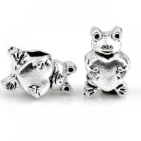 Zinc Alloy European Beads, Frog, silver color plated, DIY Approx 