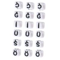 Schmelz Acryl Perlen, Quadrat, DIY & verschiedene Muster für Wahl & Emaille, keine, 6x6x6mm, Bohrung:ca. 3mm, verkauft von Tasche
