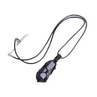 Blue Goldstone Sweater Necklace, with Wax Cord, Conical, Unisex, blue, 40-50mm .75 Inch 