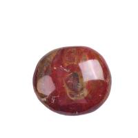 Gemstone Decoration, Petrified Wood Palm Stone, Round red 