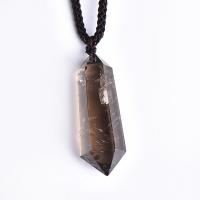 Smoky Quartz Necklace, with Nylon Cord, Conical, fashion jewelry & Unisex, 30-50mm .75 Inch 