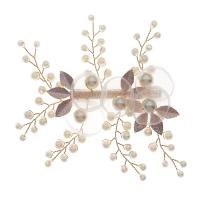 Alligator Hair Clip, Zinc Alloy, with brass wire & Plastic Pearl, Flower, gold color plated, for woman, gold 