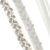 Nylon Schnur Gürtel, Seide, mit Strass & Kunststoff Perlen & Zinklegierung, plattiert, Hochzeitsgeschenk & für Frau, keine, 450x15mm, verkauft von PC