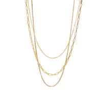 Fashion Multi Layer Necklace, 304 Stainless Steel, with 1.97inch extender chain, 18K gold plated, three layers & fashion jewelry & for woman, golden Approx 14.17 Inch, Approx 16.54 Inch, Approx 18.5 Inch 