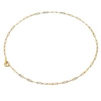 Halskette, 304 Edelstahl, 18K vergoldet, Modeschmuck & für Frau, goldfarben, 0.8x3.2x10mm, Länge:ca. 19.68 ZollInch, verkauft von PC