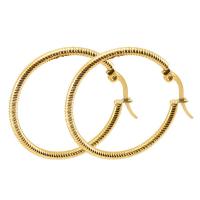 титан Серьги-кольца, 18K позолоченный, ювелирные изделия моды & Женский, Золотой продается Пара